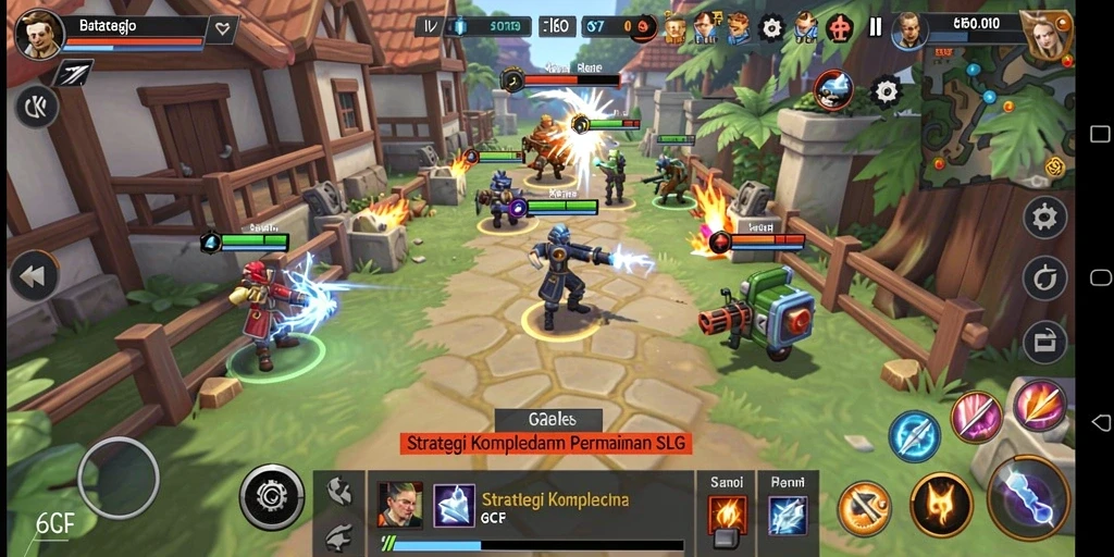 Tampilan gameplay strategis yang menegangkan dan seru di 6CF.