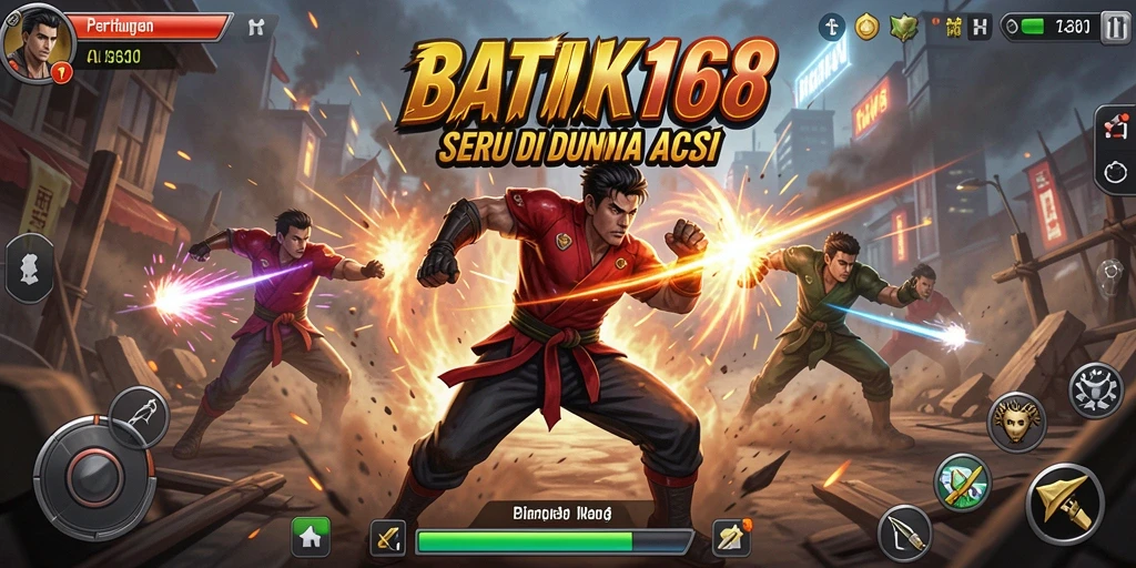 Tangkapan layar utama menunjukkan intensitas pertarungan Action di BATIK168.