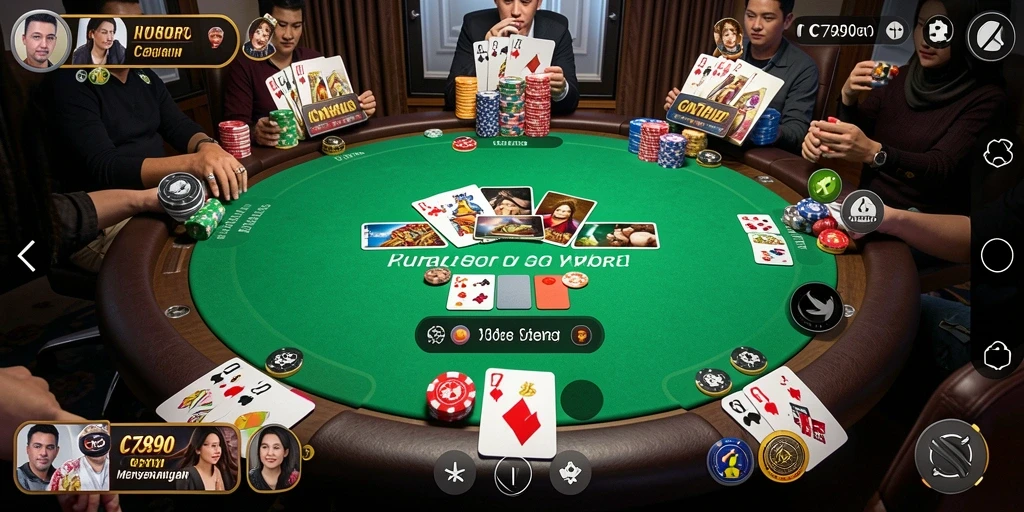 Gameplay C7890 yang menegangkan dan menyenangkan dalam permainan poker.