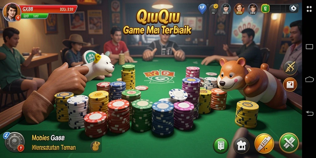 Tampilan gameplay QiuQiu yang seru dan menegangkan di GX88.