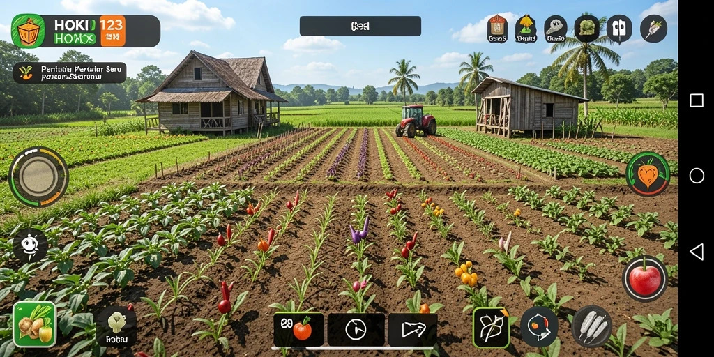 Screenshot HOKI123 menampilkan gameplay menyenangkan dalam bercocok tanam.