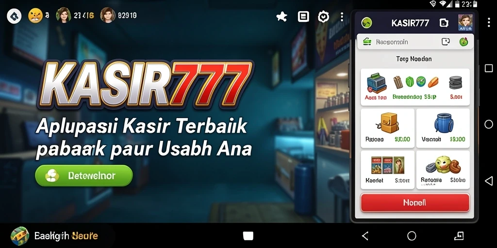Tampilan aplikasi KASIR777 dengan antarmuka yang bersih dan sederhana.