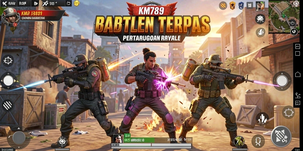Gameplay seru dari KM789 dalam suasana Battle Royale yang intens.