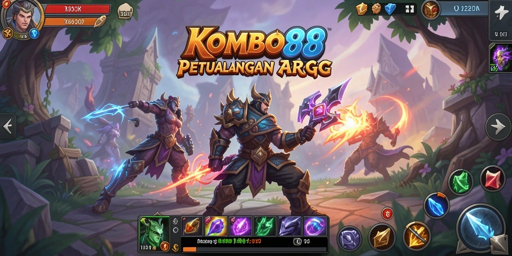 Screenshot gameplay KOMBO88 menunjukkan aksi seru dalam pertempuran ARPG.