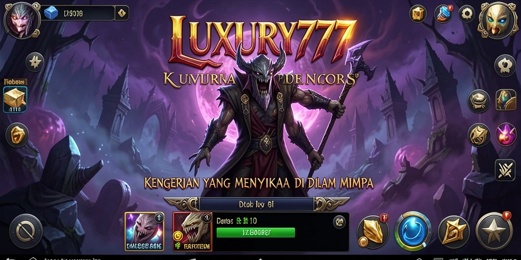 Screenshot gameplay menakutkan dari LUXURY777 dengan suasana Horror yang intens.