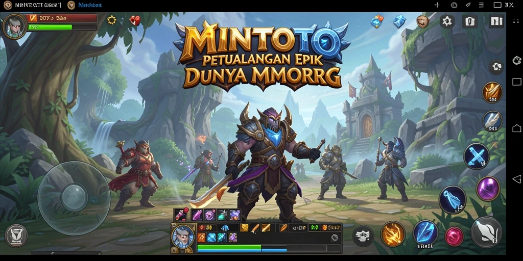 Tangkapan layar gameplay MINTOTO yang menampilkan pertarungan seru dalam MMORPG.