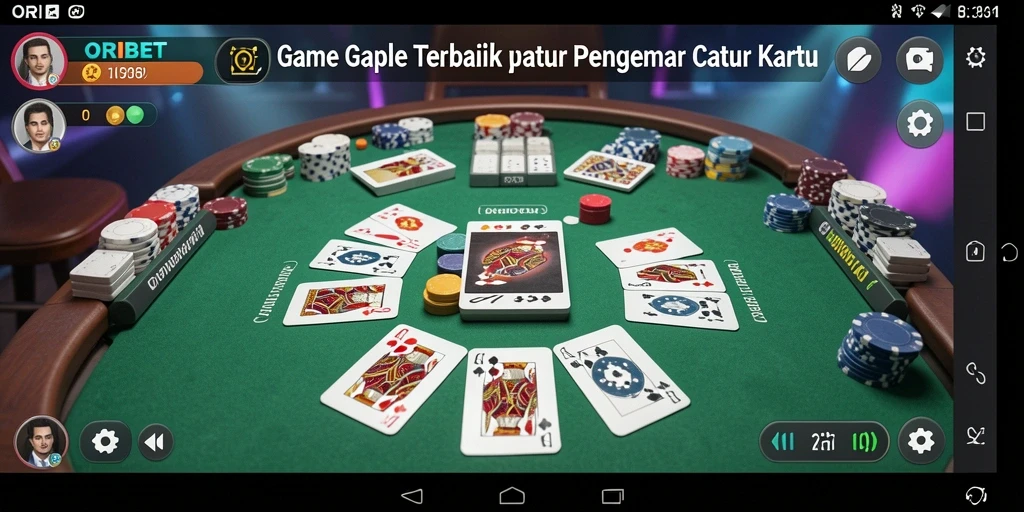 Screenshot gameplay ORIBET menampilkan suasana permainan Gaple yang seru.