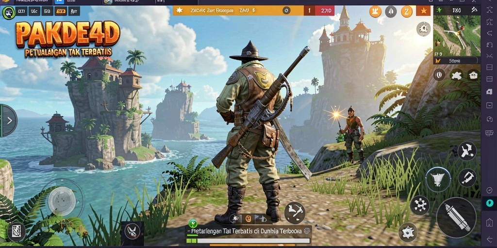Tampilan gameplay PAKDE4D di dunia terbuka yang menakjubkan dan interaktif.