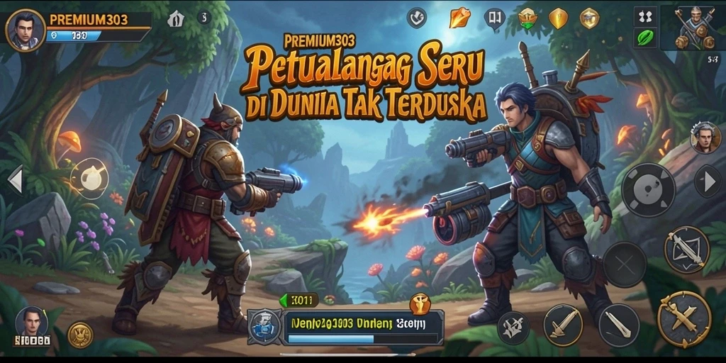 Screenshot utama PREMIUM303 menampilkan aksi petualangan yang seru.