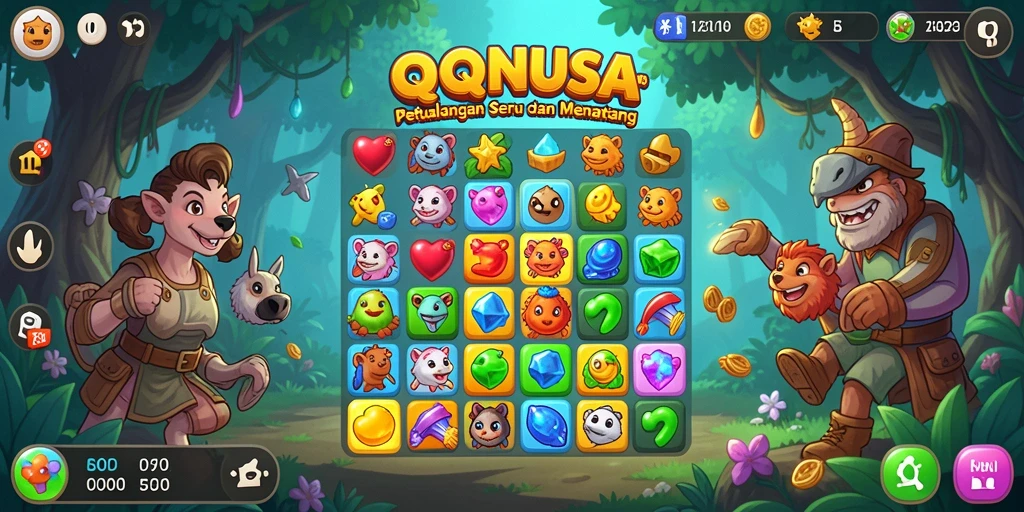 Tampilan gameplay QQNUSA yang seru dan penuh warna.