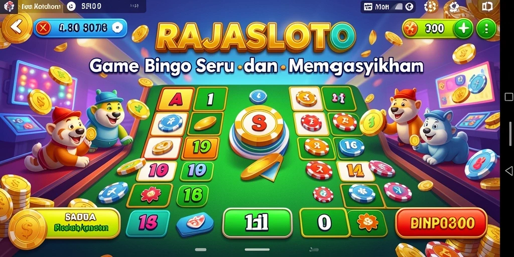Tampilan gameplay seru di RAJASLOTO dengan keseruan Bingo.