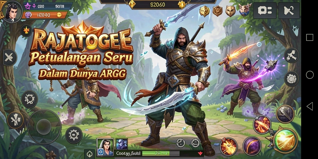 Screenshot gameplay seru dalam RAJATOGEL yang menampilkan pertarungan epik.