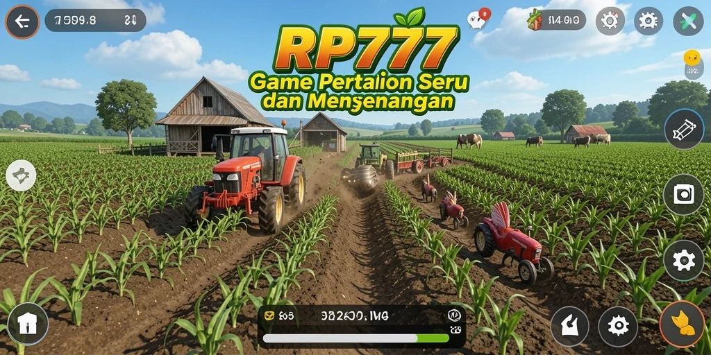Tangkapan layar dari gameplay RP777 yang menunjukkan aktivitas bertani.