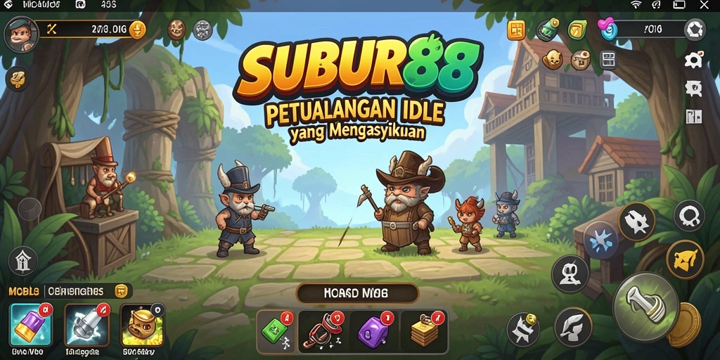 Tampilan gameplay SUBUR88 yang seru dan interaktif dalam gaya Idle.