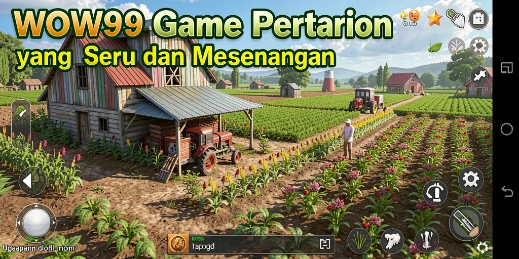 Tangkapan layar gameplay WOW99 menunjukkan aktivitas pertanian yang menyenangkan.