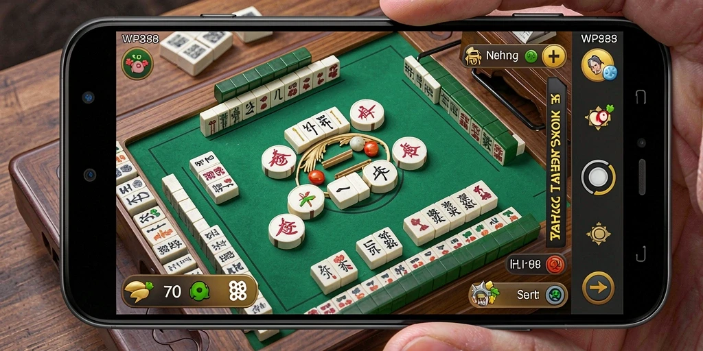Tangkapan layar utama WP888 menampilkan gameplay Mahjong yang menarik.