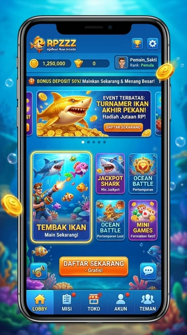Tampilan beranda aplikasi rpzzz yang menarik dan mudah digunakan.